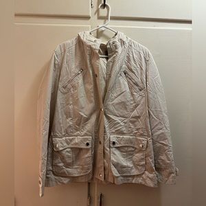 Women's GIACCA Cream Colored Hooded Coat with Removable Lining Pockets